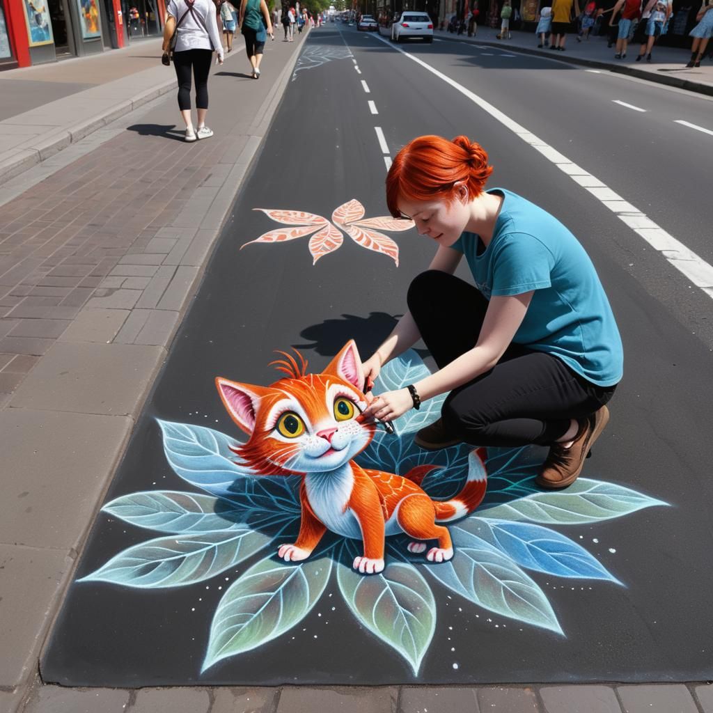 Magical 3D Chalk Art on City Street