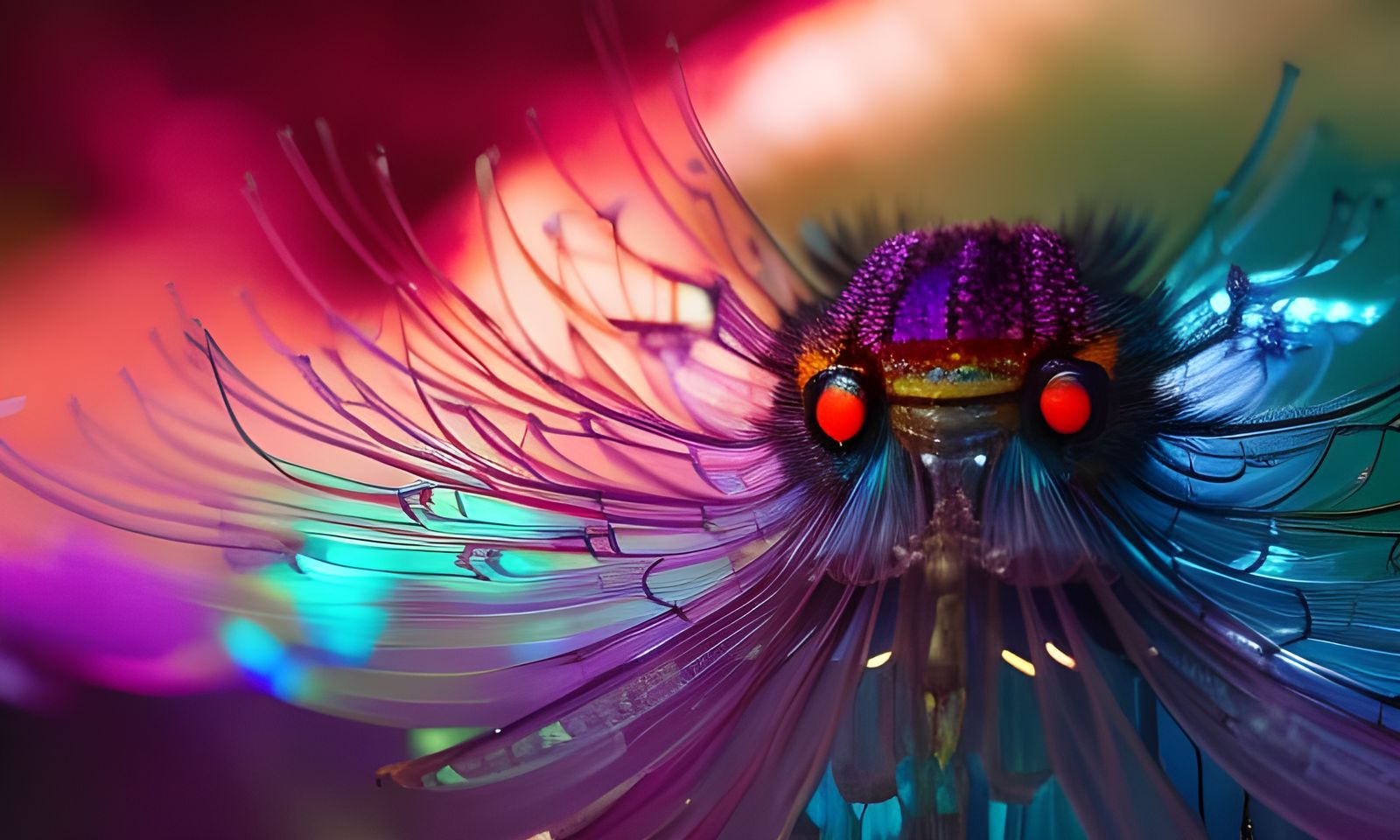 Translucent Alien Jellyfish in Tropical Forest, Digital Art