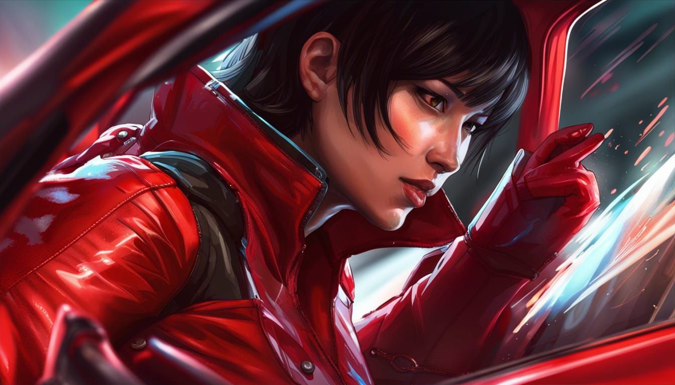 Ada Wong as Hyperrealistic Race Car Driver