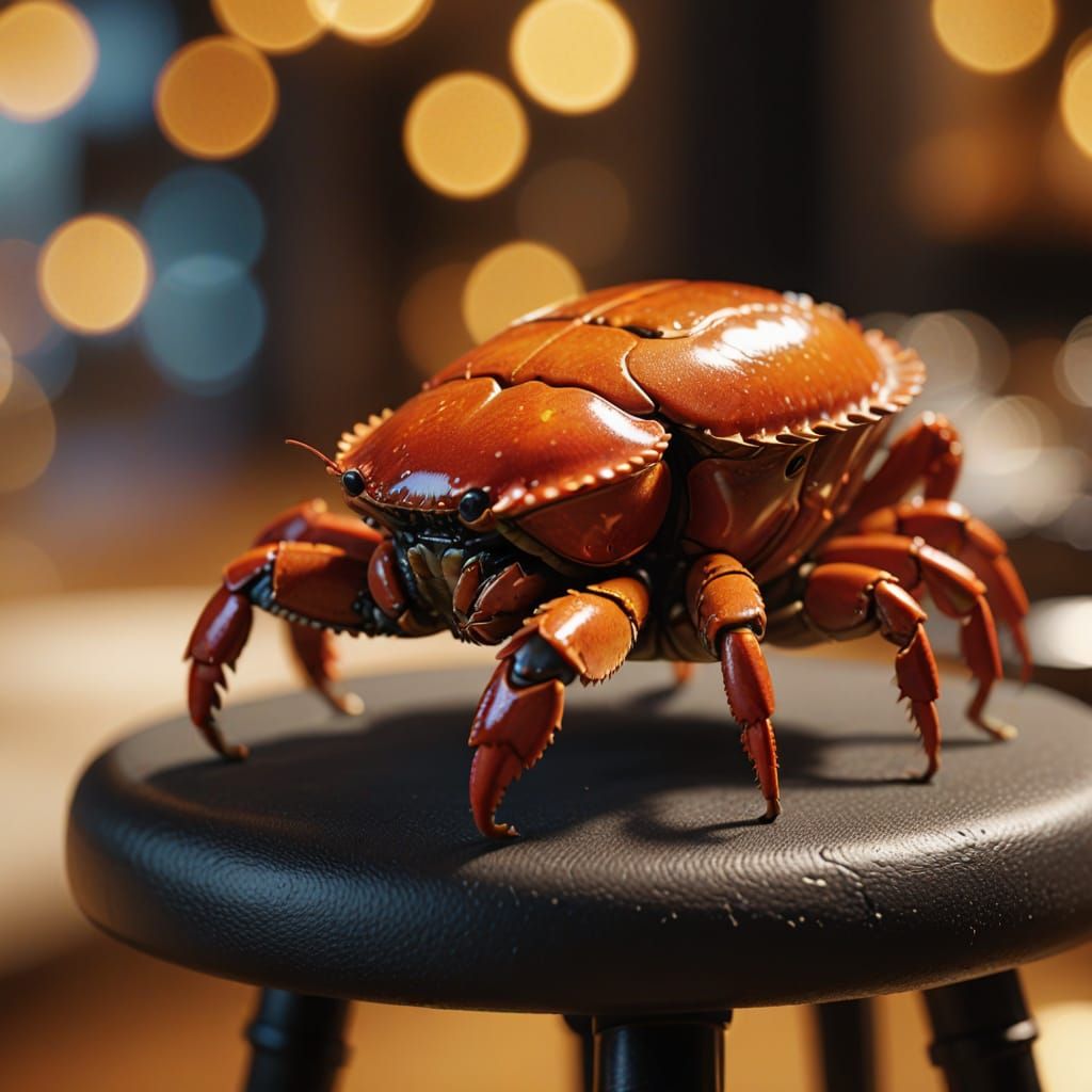 Crab Playing Violin in Hyper-Realistic Digital Art