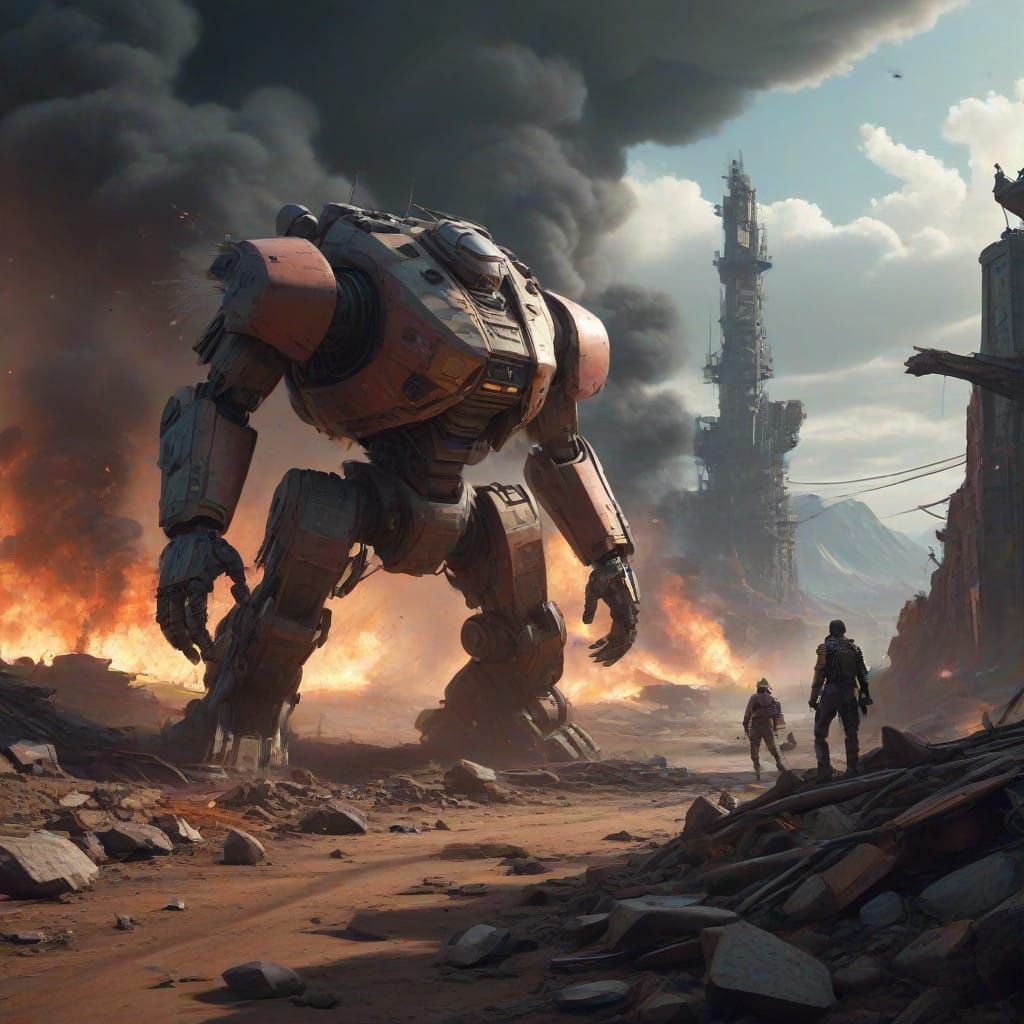 War-Torn Futuristic Battlefield in Crimson Skies