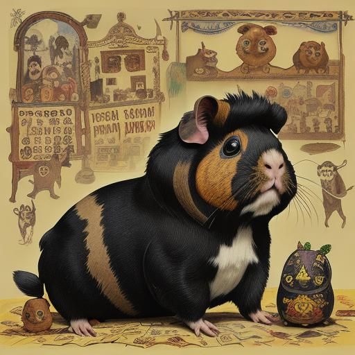 Guinea Pig Inspired by Expressionism and Surrealism