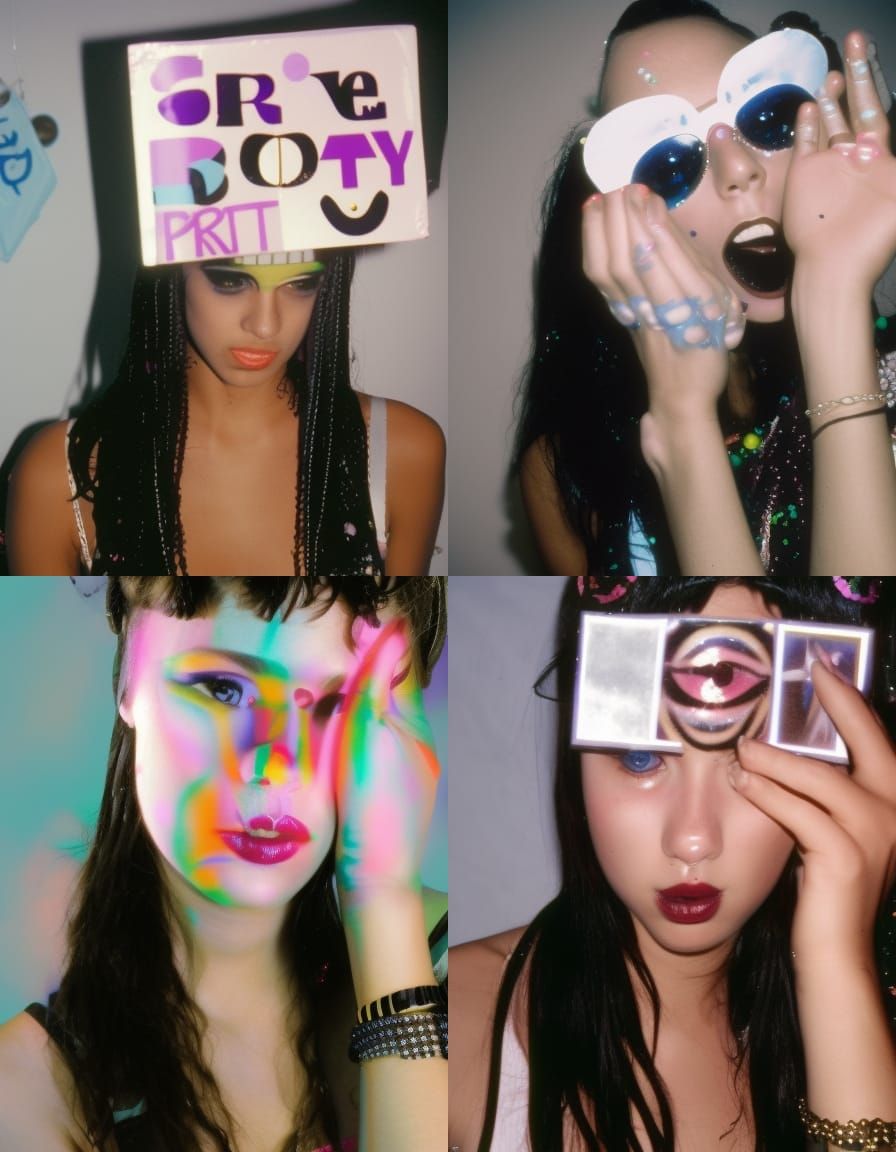 90s Rave Photo of a Pretty Girl