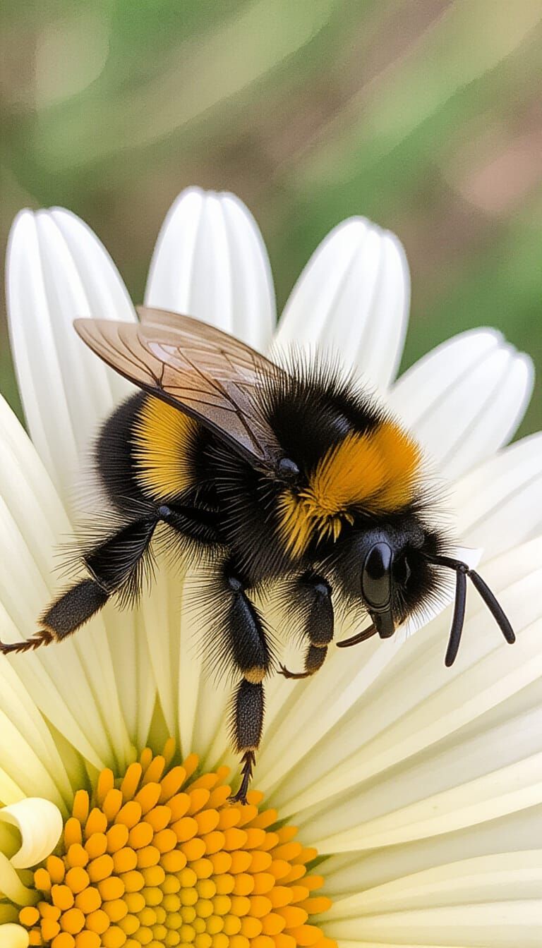 Resting Bumblebee: An AI Generated Image