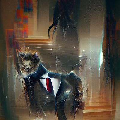 Sinister Cat in a Suit