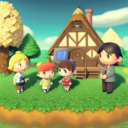 Animal Crossing in Studio Ghibli Style