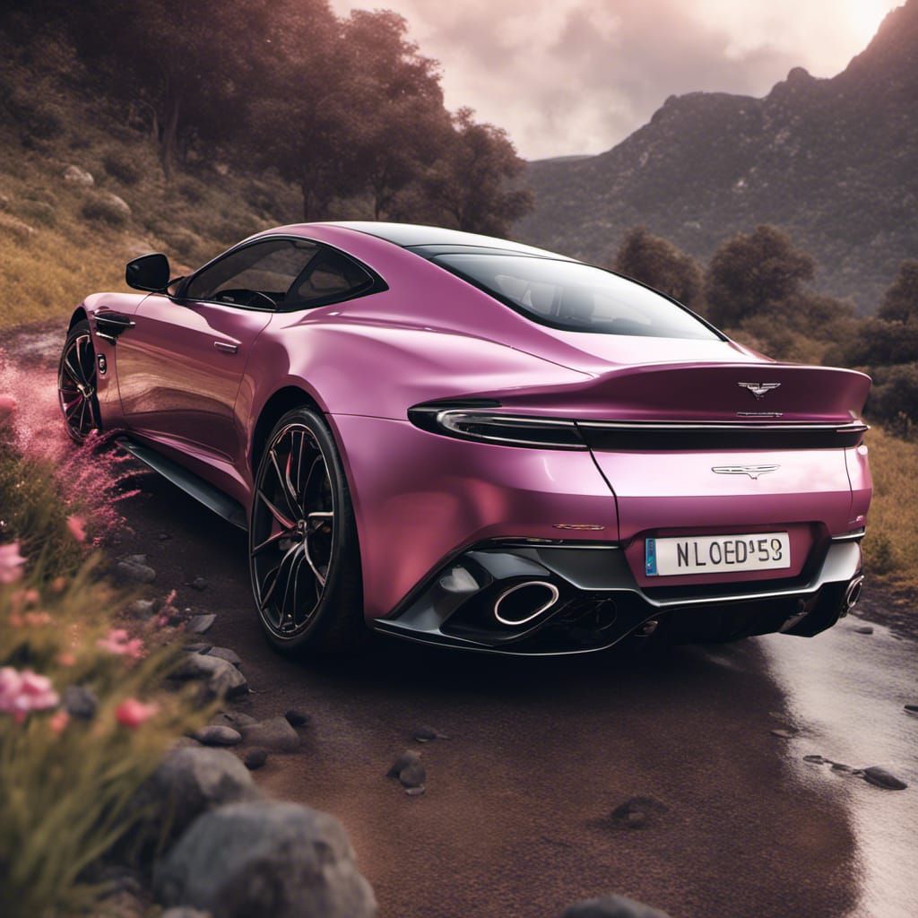 pink Aston Martin DBS Superleggera