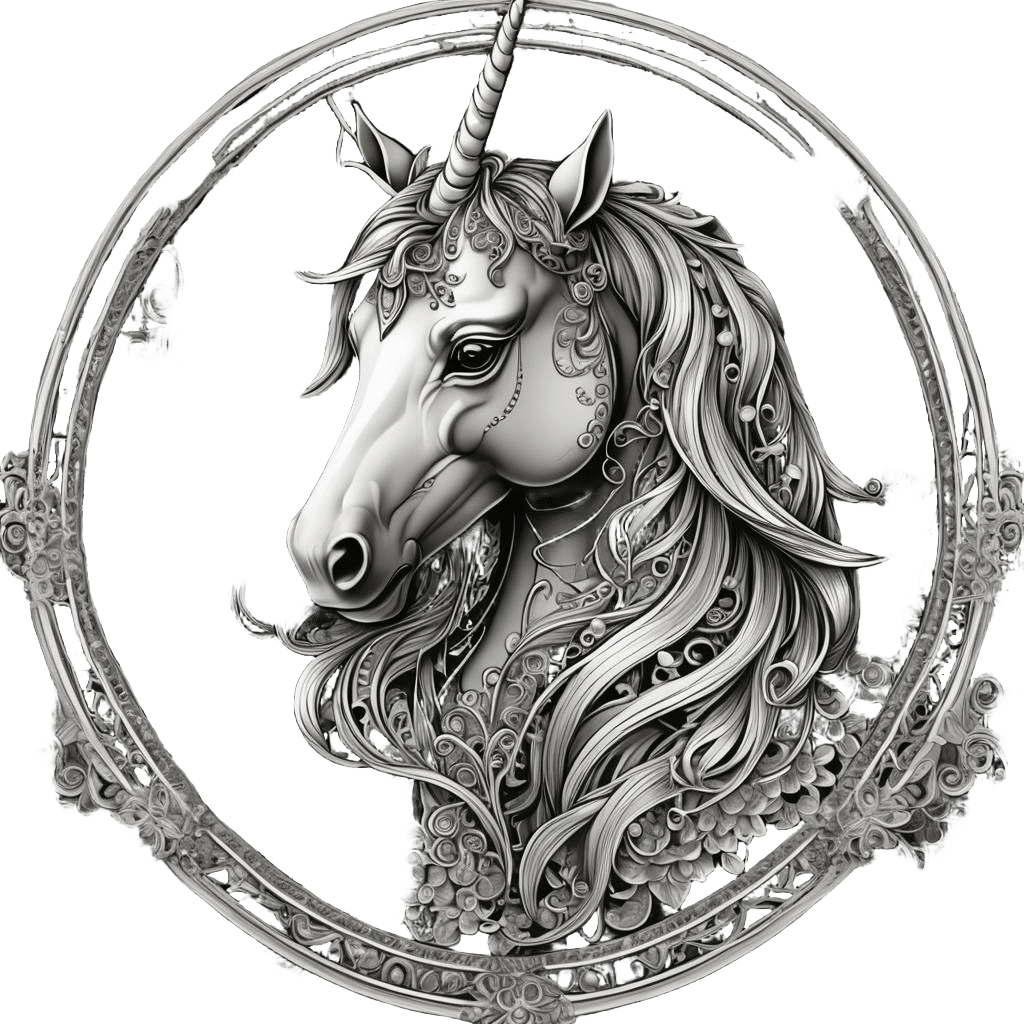 Unicorn Mandala Coloring Page with Abstract Elements