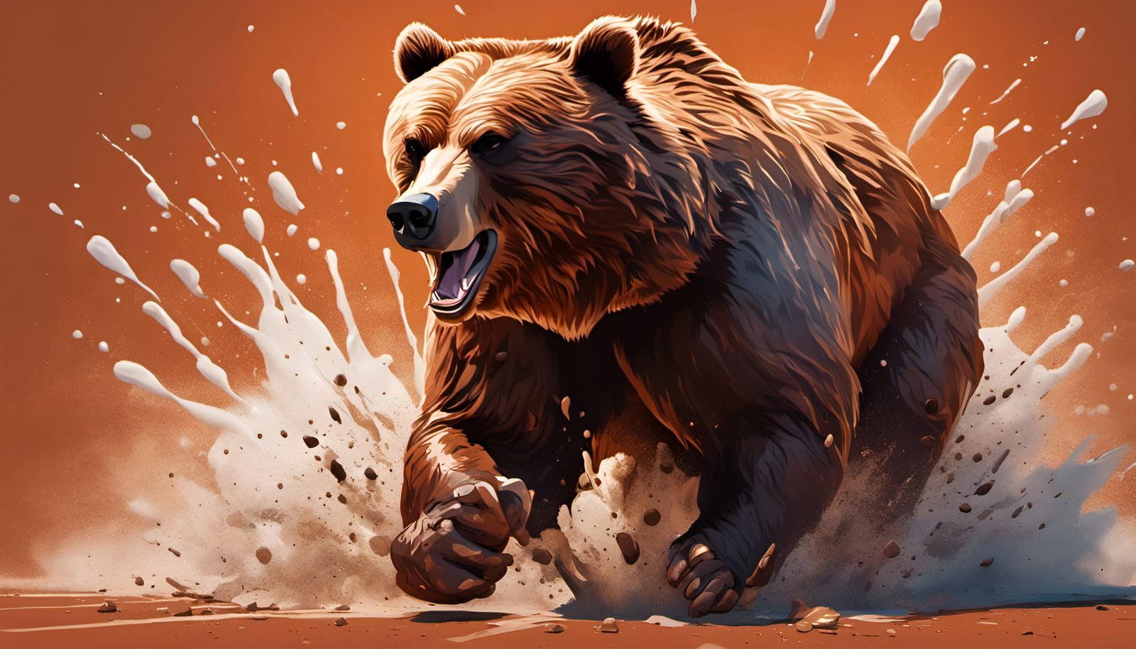 Grizzly Bear Clay Attack on Sports Car