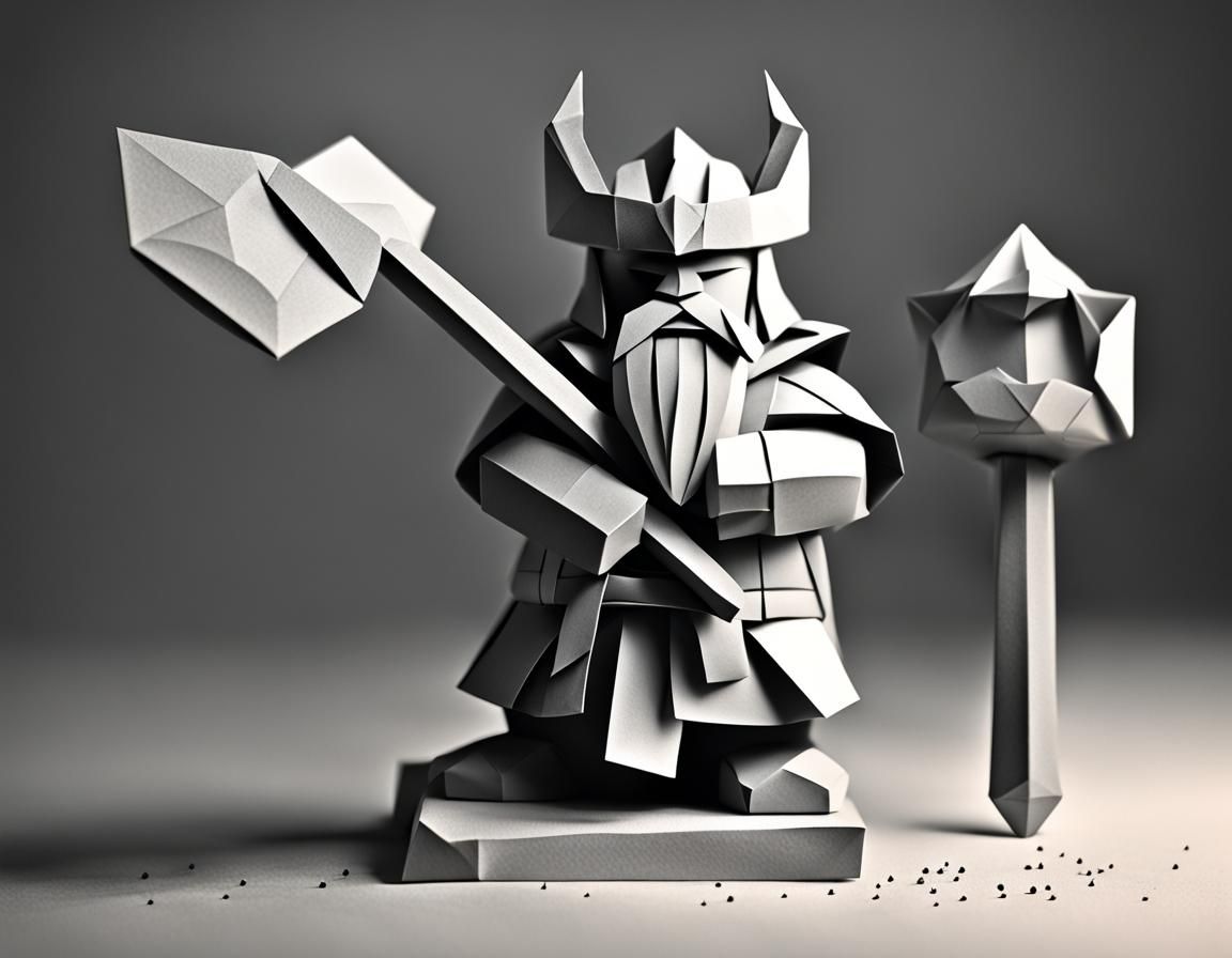 Blacksmith's Forge with Thor's Hammer in Papercraft