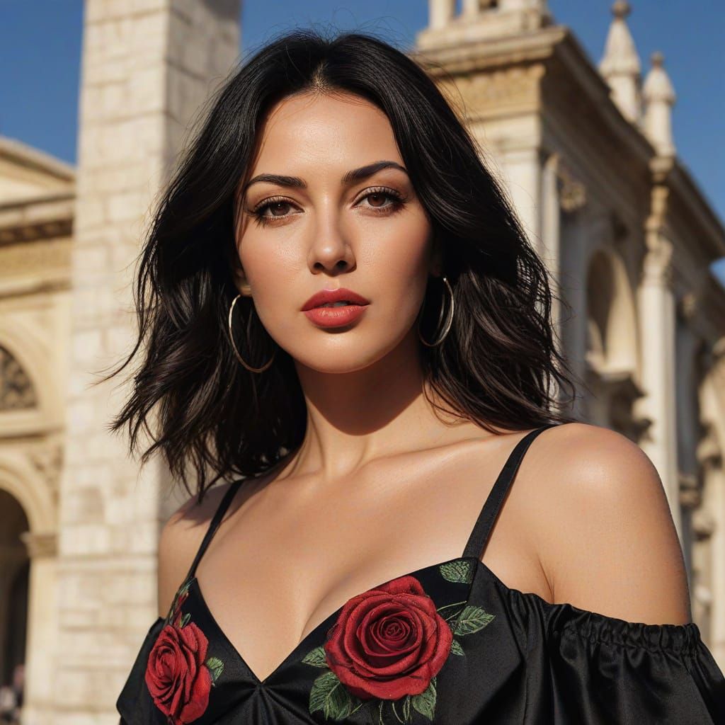 Sicilian Woman Portrait in Hyperrealistic Style