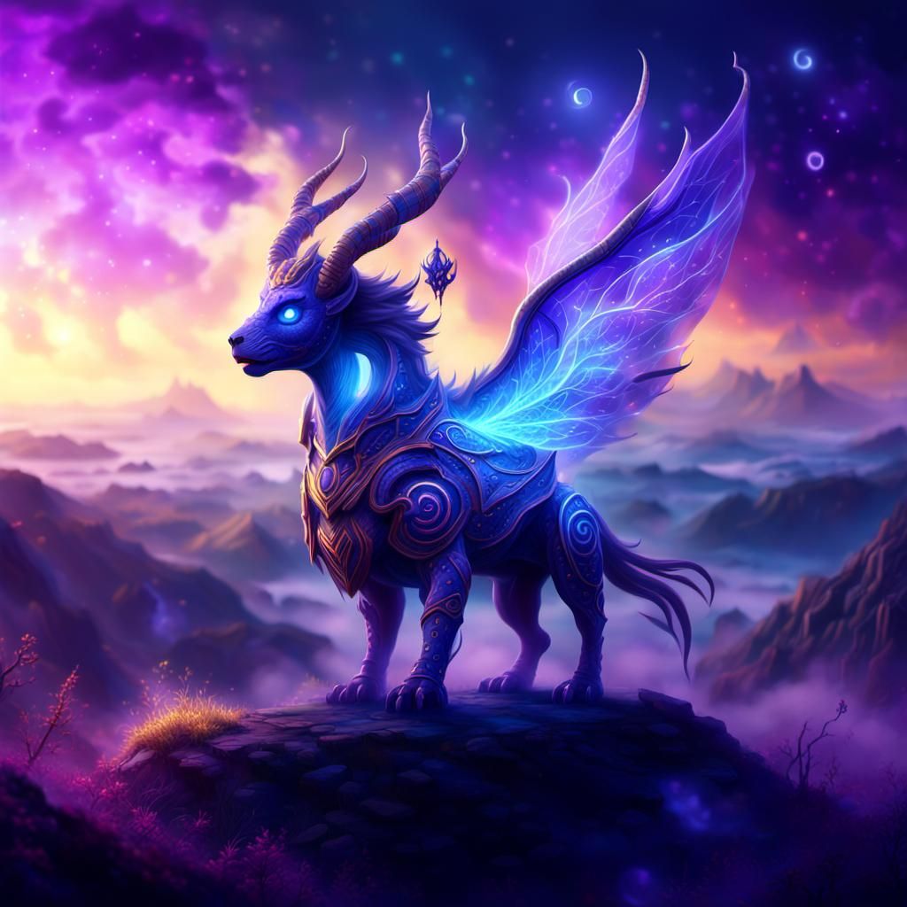 Magical Creature in Dreamy Landscape Concept Art