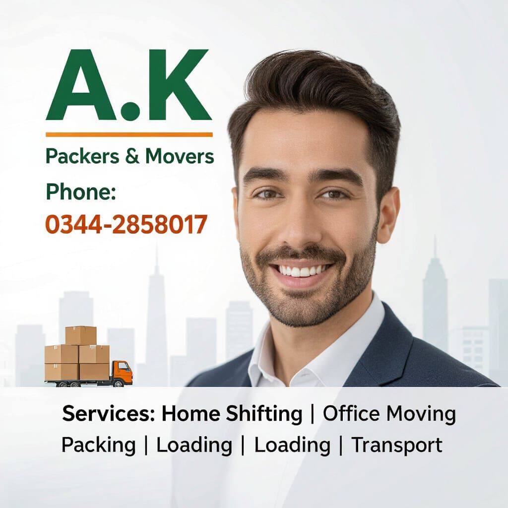 Professional Business Poster for A.K Home Packers & Movers