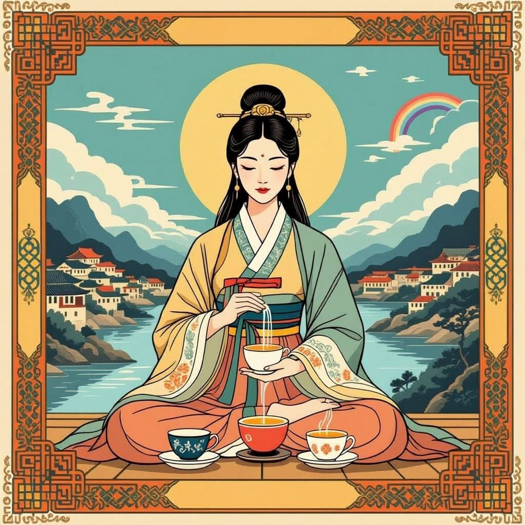 Tarot Card of Balance and Harmony in Korean Style