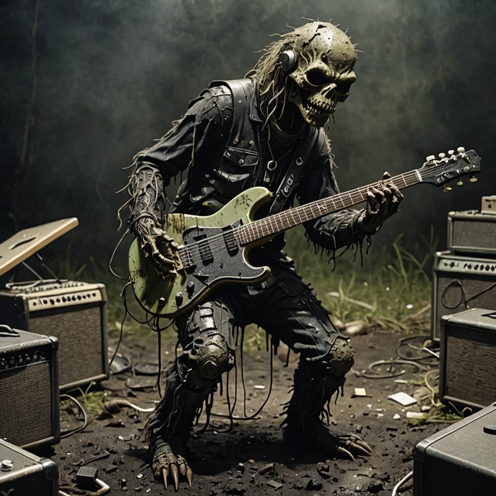 Sludge Creature Shredding on Guitar