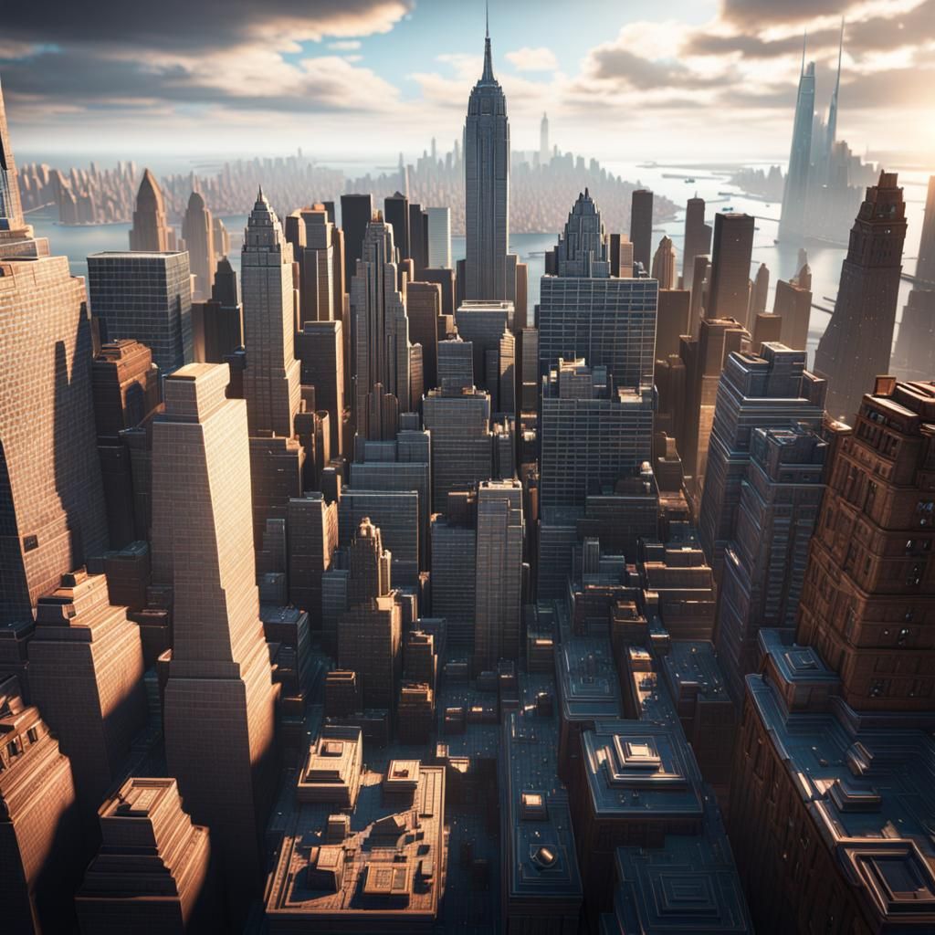 Cinematic 3D Manhattan in Detailed 8K Resolution