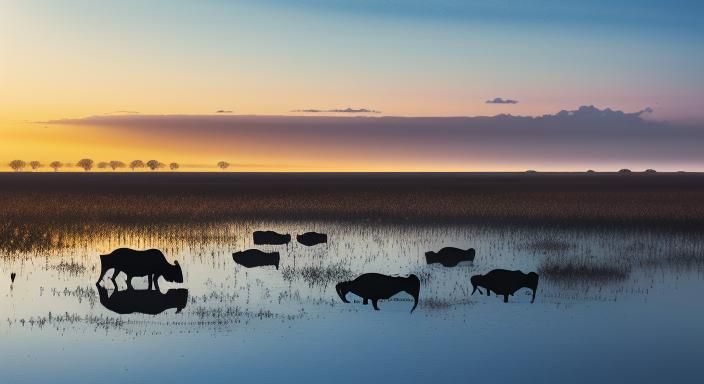 Savanna Sunset: Watercolor Painting with Elephants