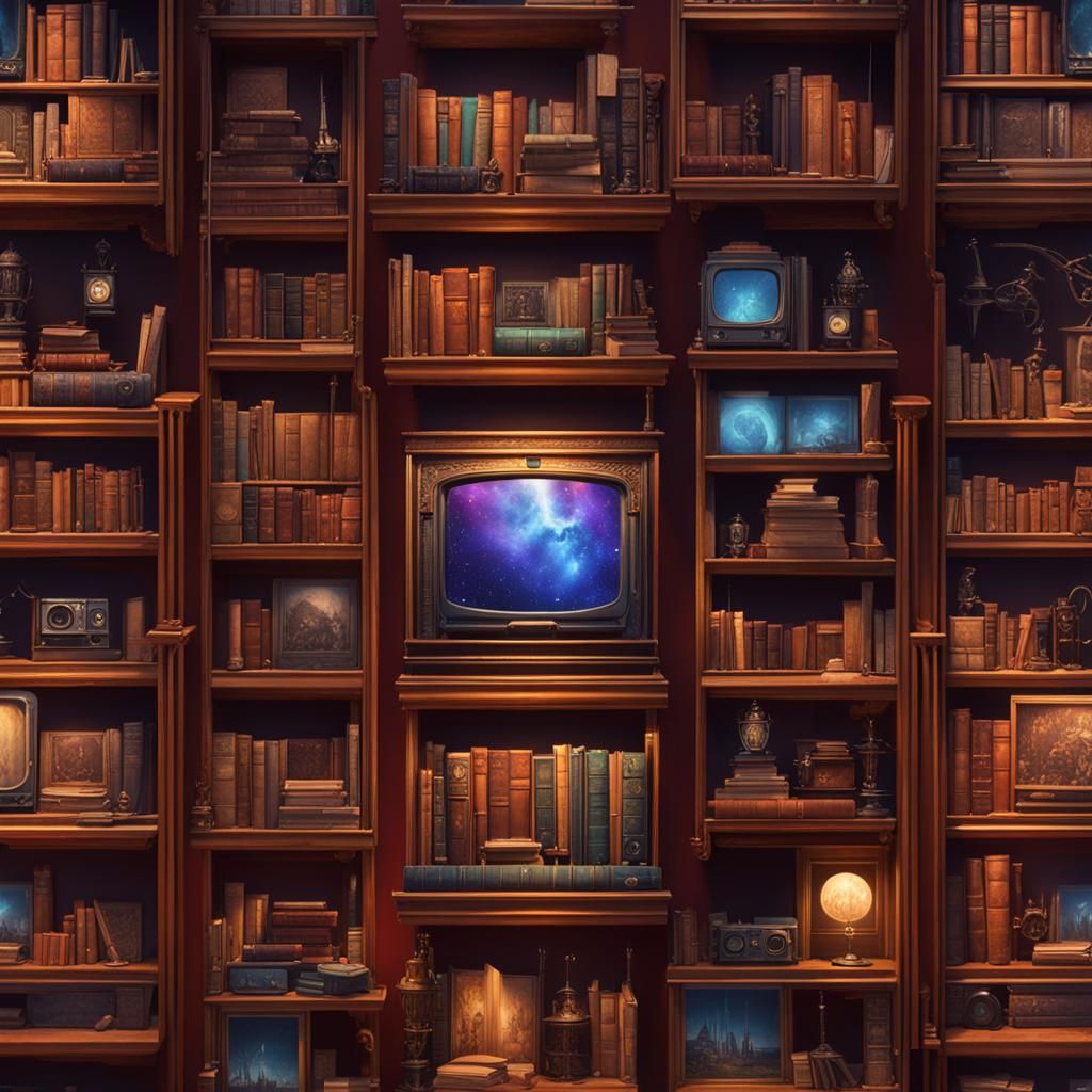 Fantastical Library of Screens in Detailed Matte Painting