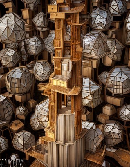 Honeycomb Village Treehouses in Dieselpunk Prism Style