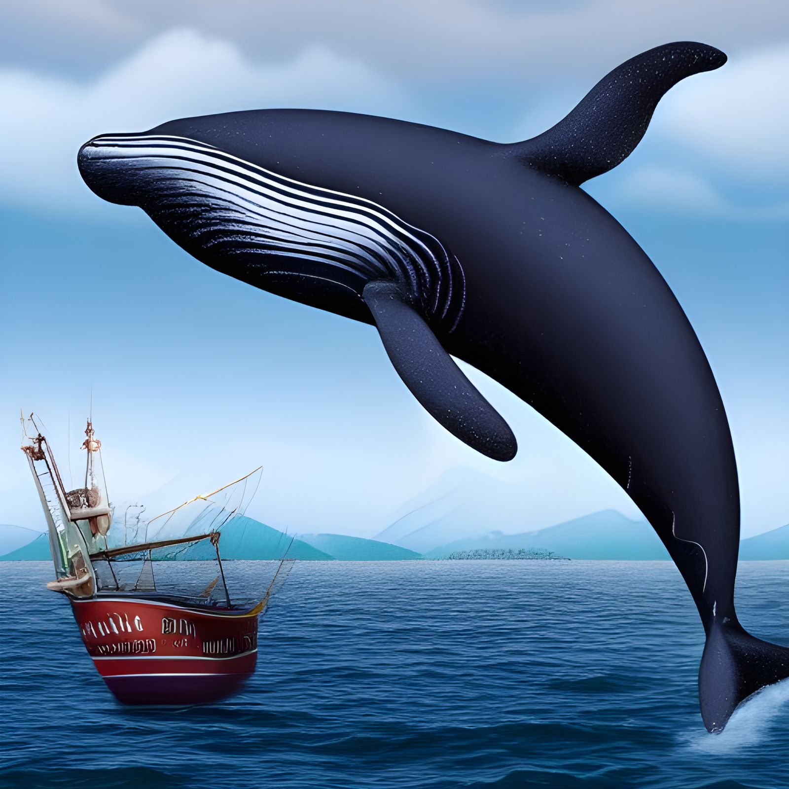 Magazine Style Whale Matte Painting