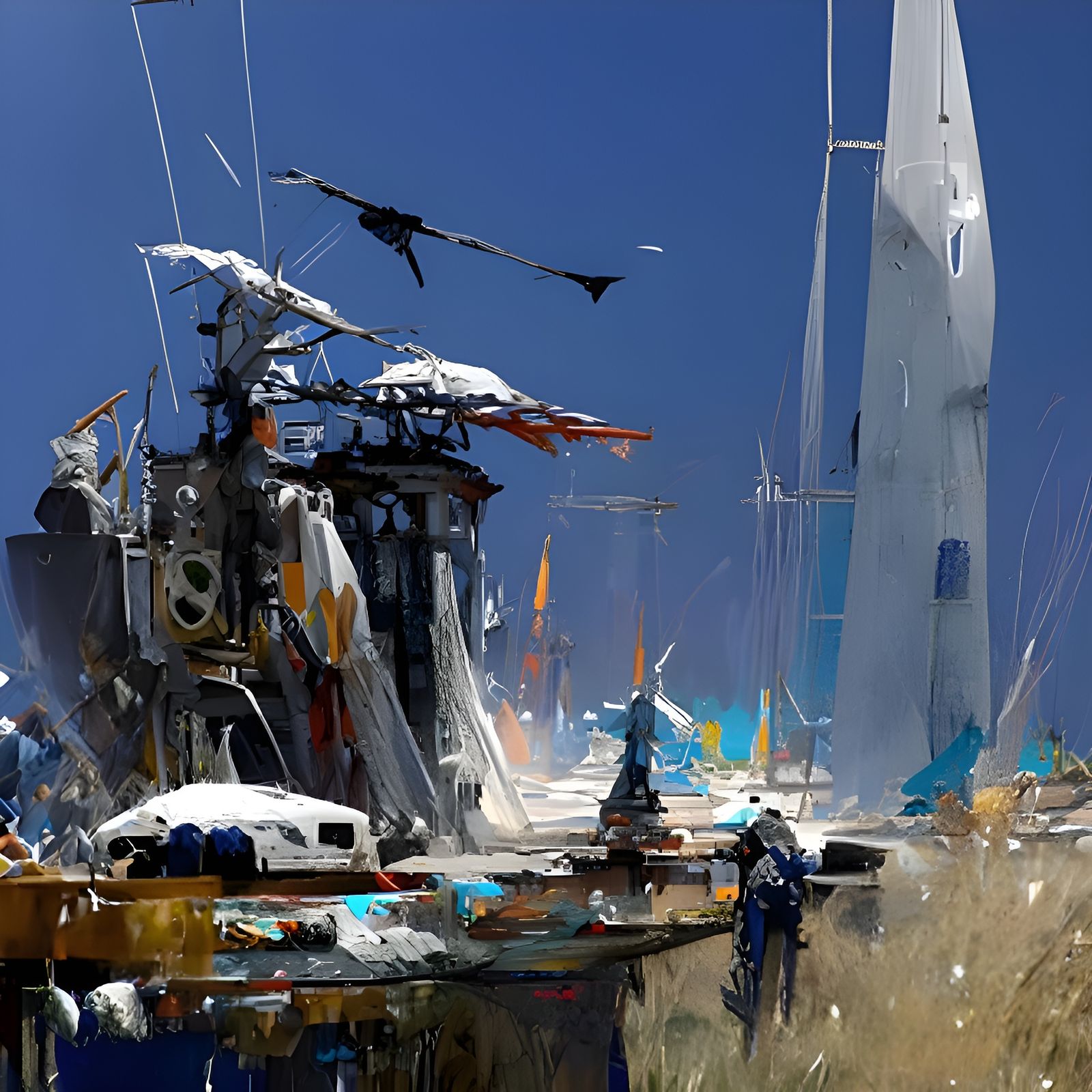 Ancient Flying Silver Machines: Fantasy Concept Art