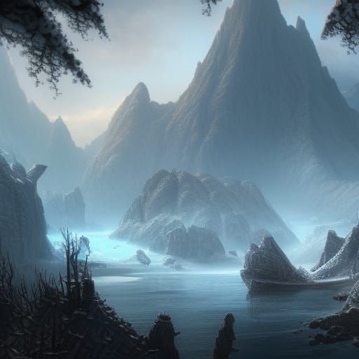 Fantastical Icewind Dale Matte Painting in 8K