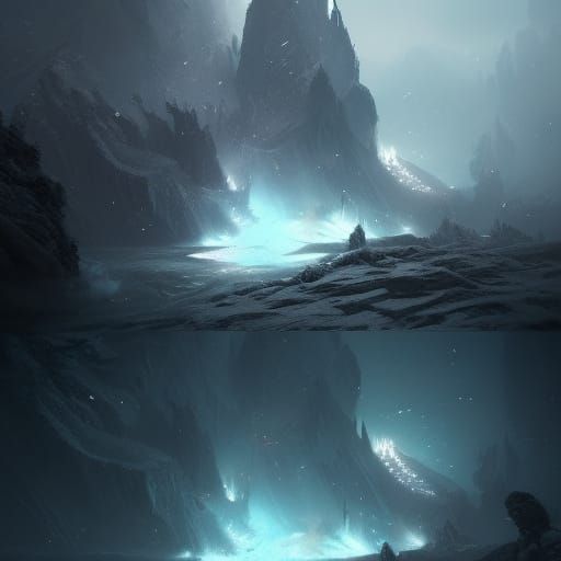 Snow Castle Dragon: Dark Fantasy Concept Art
