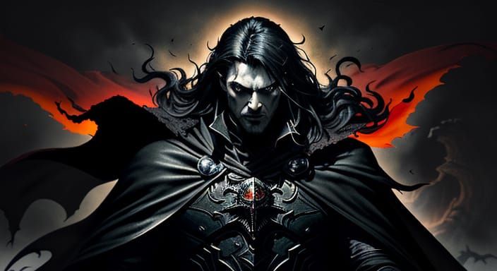 Dark Gothic Vampire in Hyperrealistic Mid-Shot, Inspired by ...