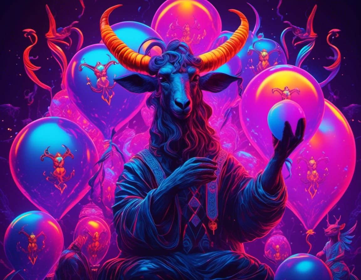 Baphomet Making Balloon Animals