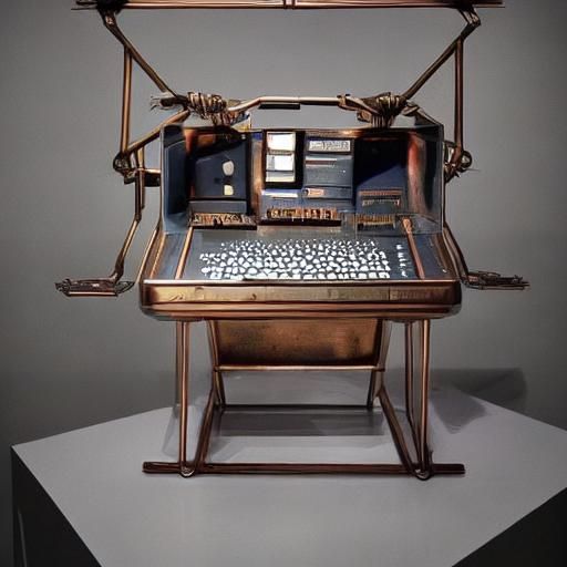 Futuristic Copper Sculpture at Museum of New Media