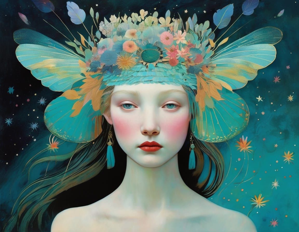 Vibrant Pastel Art with Charming Joyful Scene