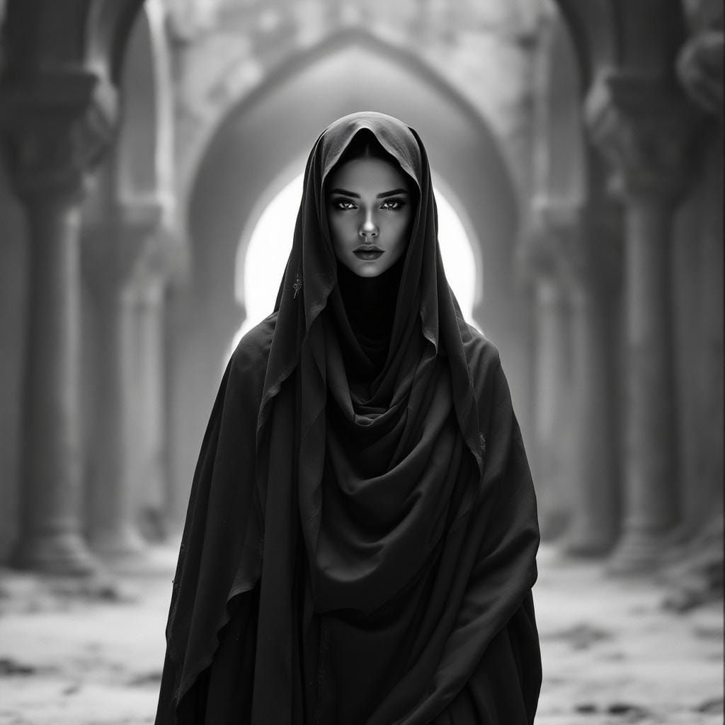 Mysterious Woman in Middle Eastern Attire