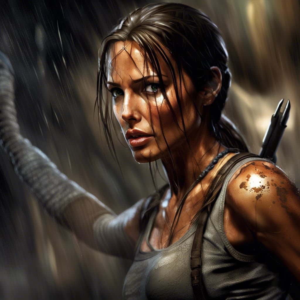 Lara Croft: Tomb Raider in Detailed Matte Painting