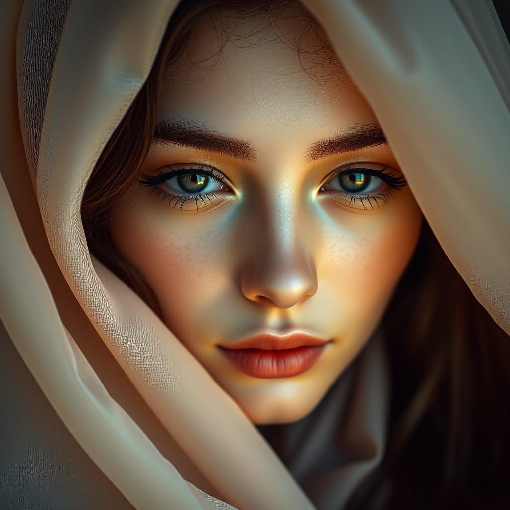 Ethereal Portrait of a Young Woman in Soft Focus