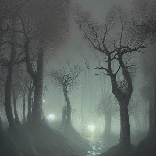 Ancient Miklourmi Amidst Ethereal Forest