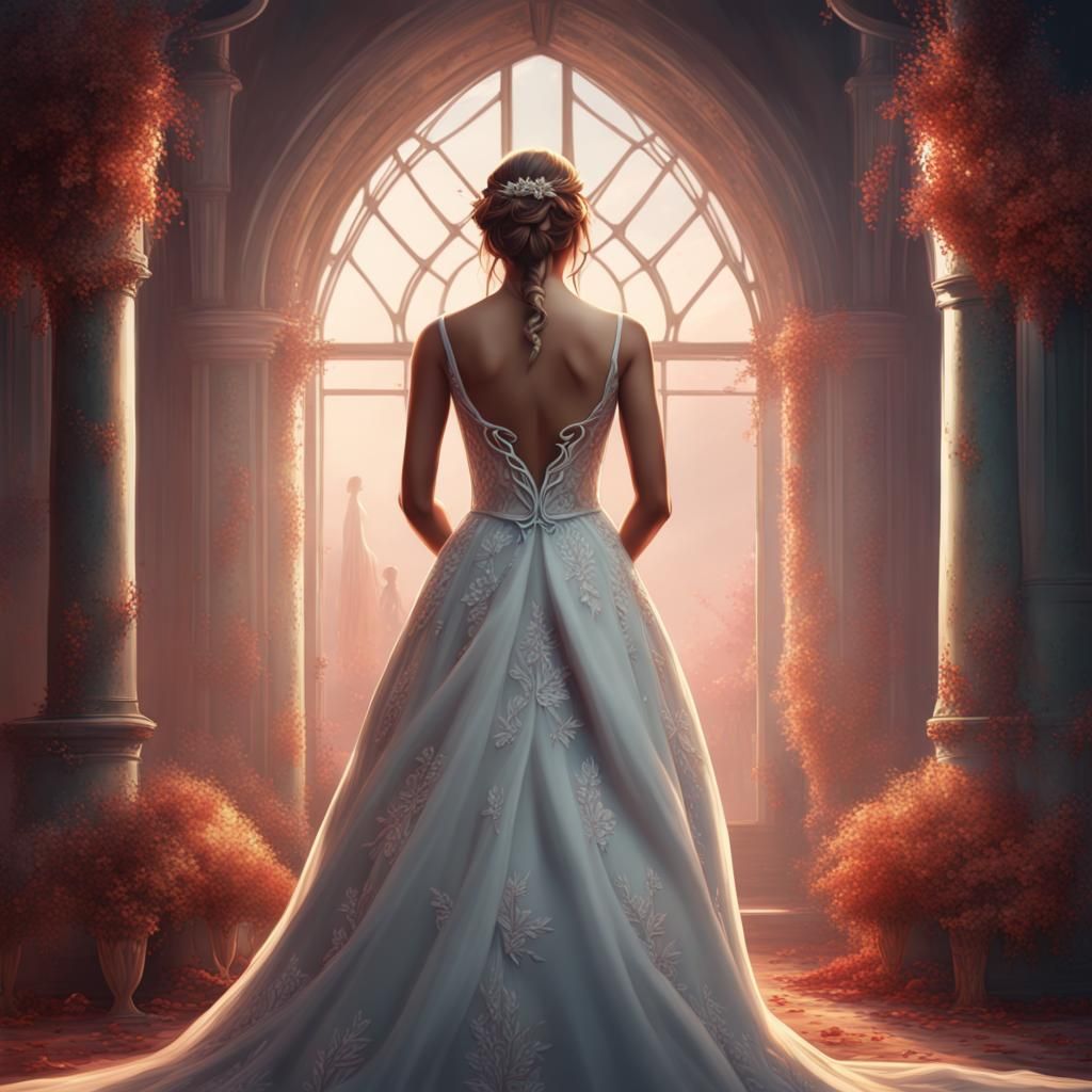 Bride and Bridesmaid Illustration in Detailed Matte Painting