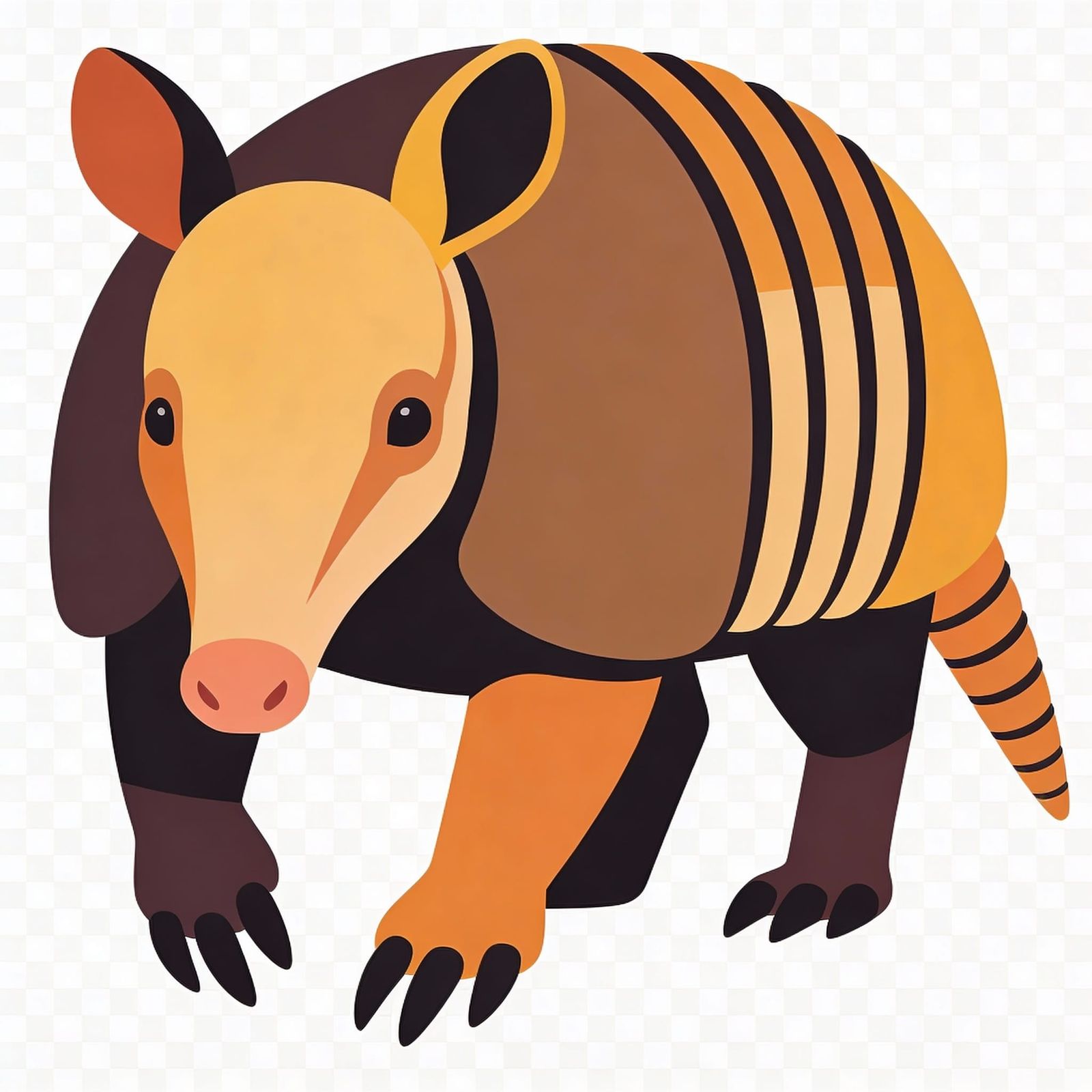 Clean Vector Armadillo Illustration in Flat Design