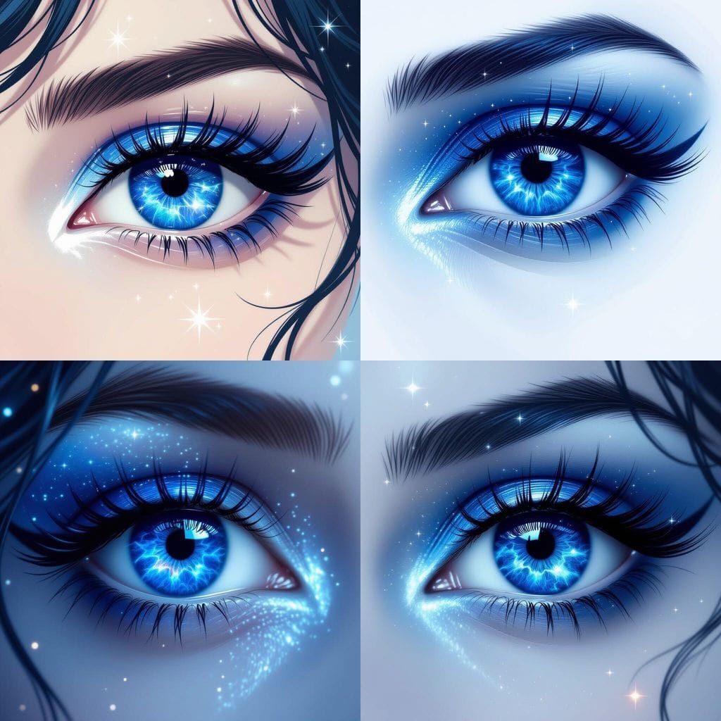 Mesmerizing Sapphire Eye with Galaxy Iris