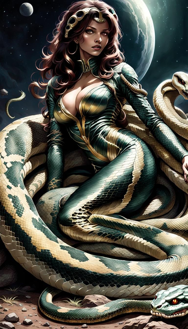 Alien Lamia Protecting Her Offspring