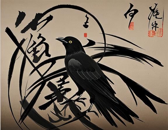 black crow / Qi Baishi style