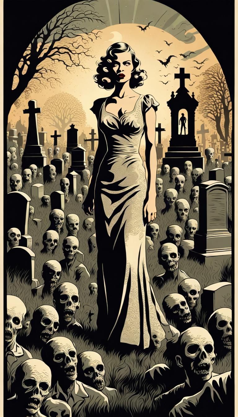 Vintage Zombie Horror Movie Poster Art