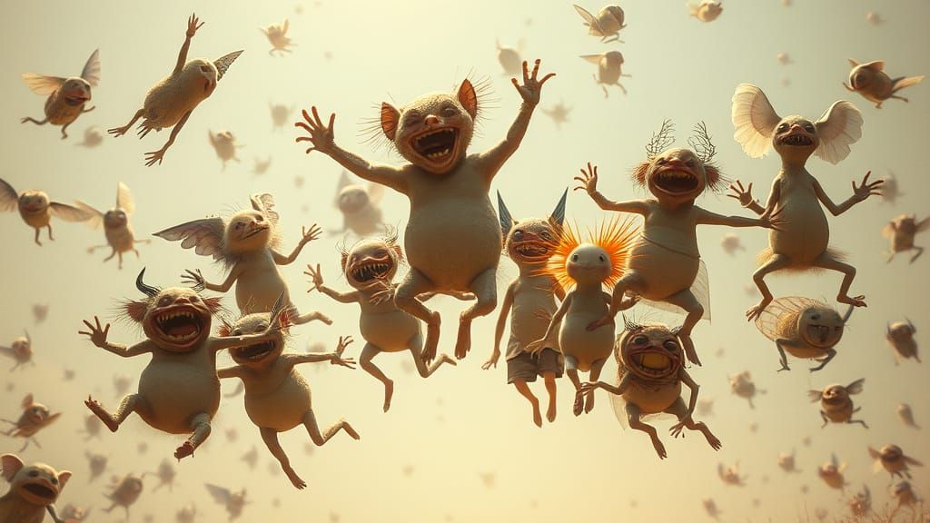 Fantastical Creatures Unleash Joy in Mid-Air