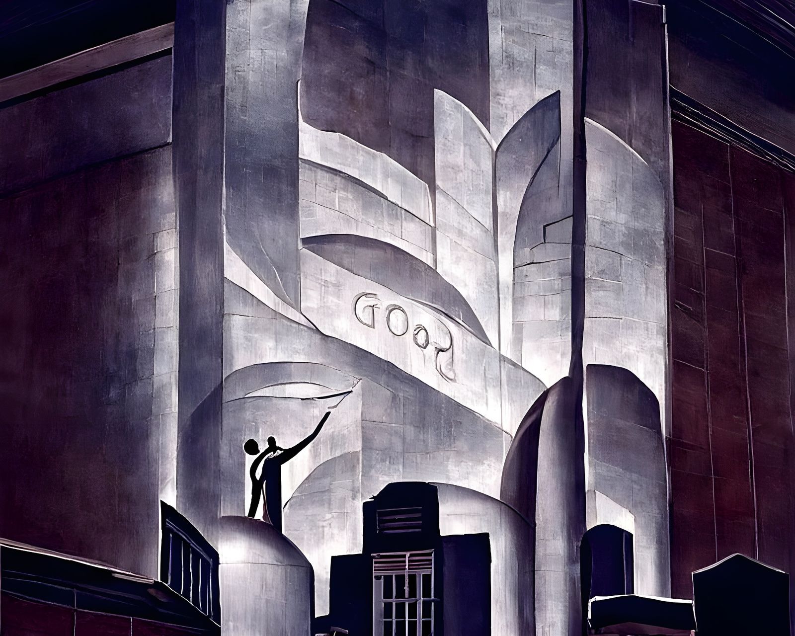 Hopeful Art Deco Mural of Societal Good