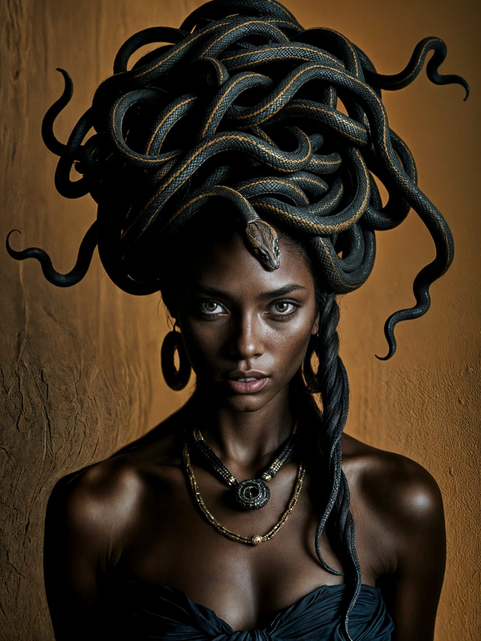Medusa in Chiaroscuro Style