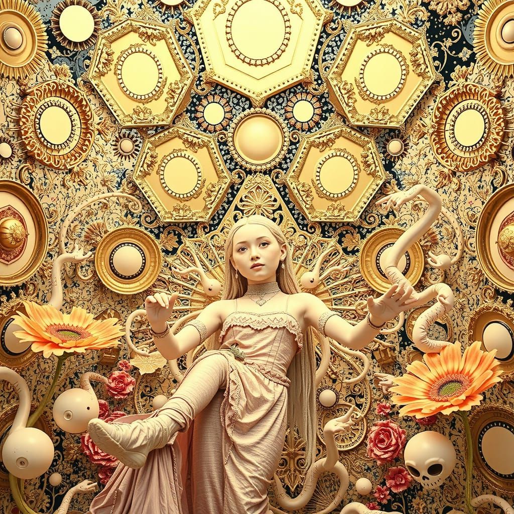 Vibrant Surrealism: A Glamorous CGI Masterpiece