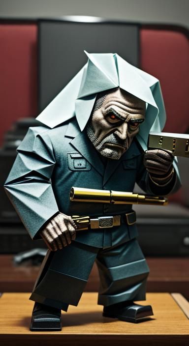 Origami Papercraft House TV Animation Scene