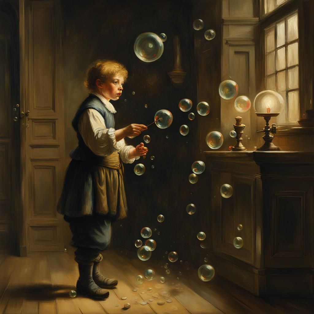 Boy Blowing Bubbles: Dutch Golden Age Painting