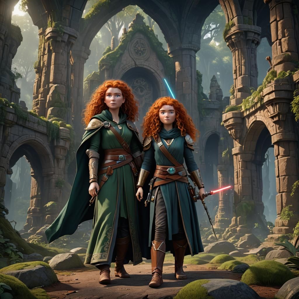 Princess Merida as Jedi Knight in Disney Style
