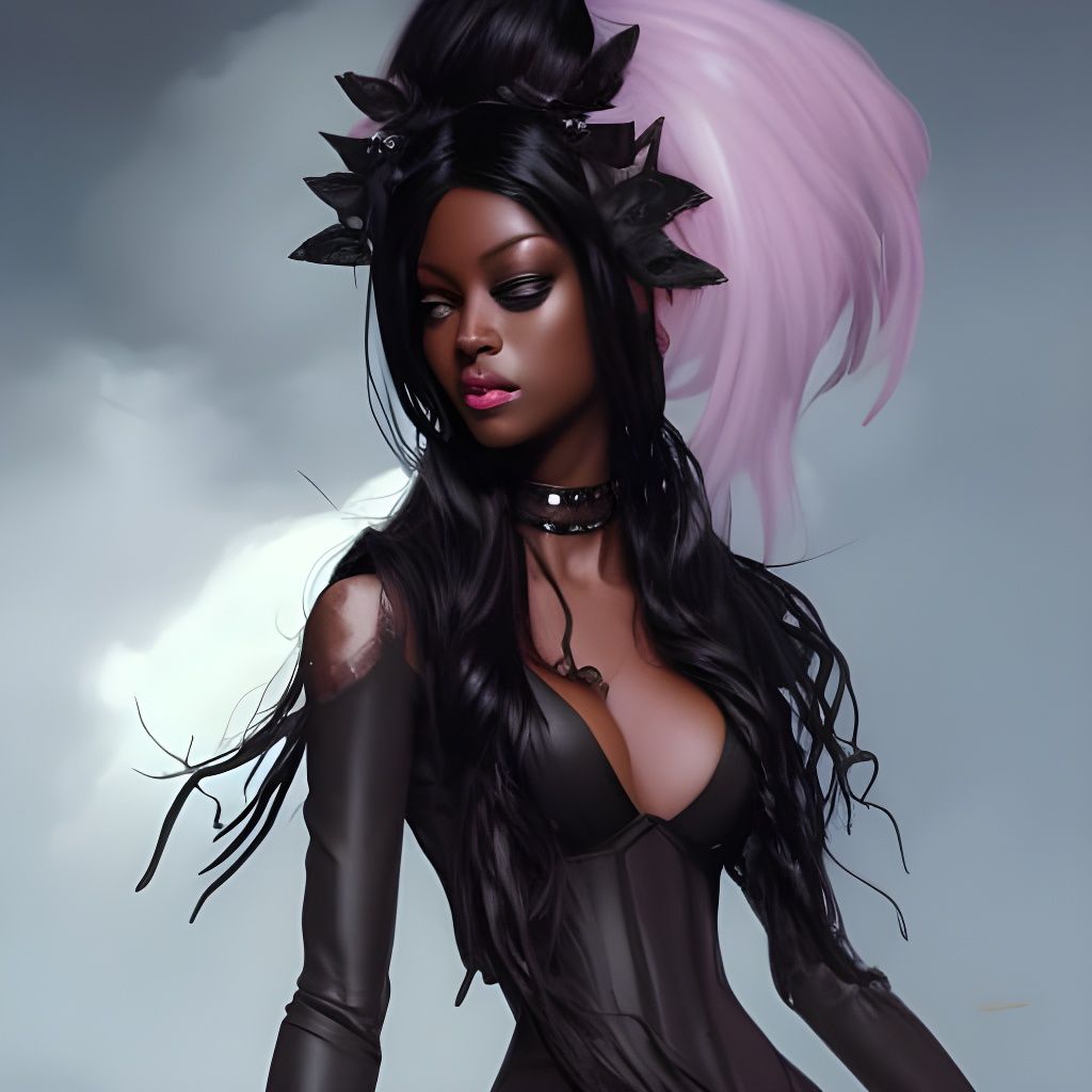 Gothic Black Barbie Portrait in Hyperdetailed 8k
