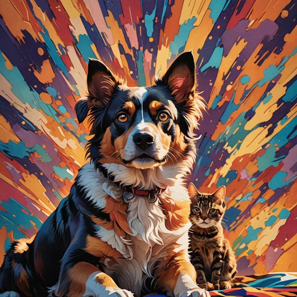 Hyperrealistic Dog and Cat Concept Art